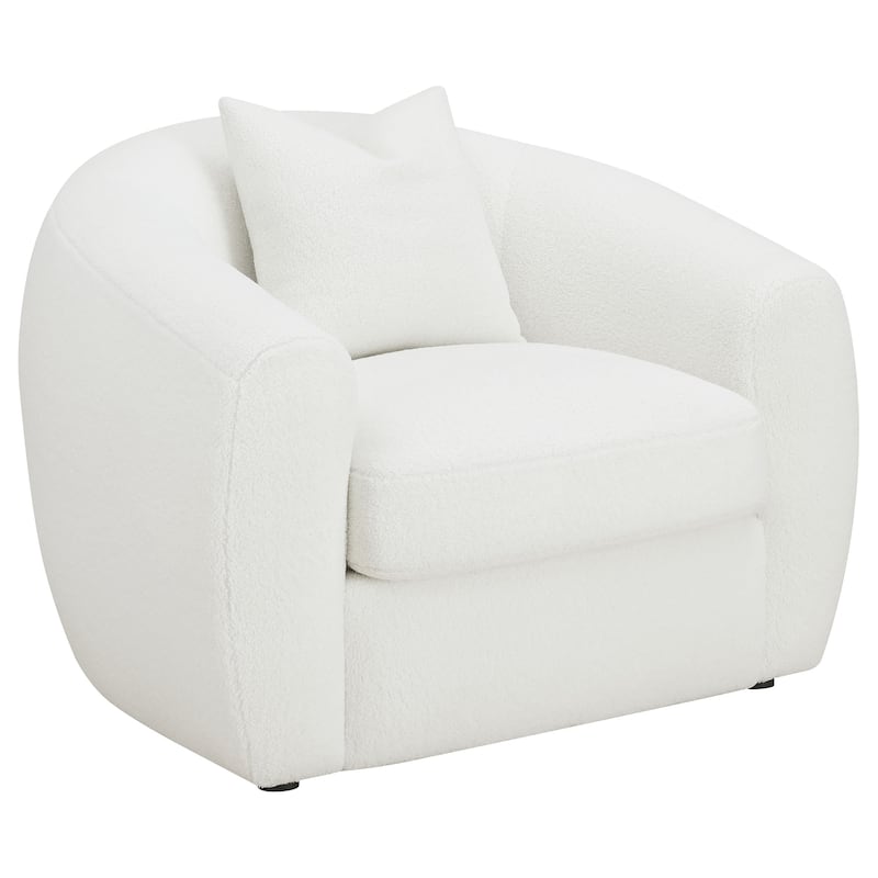 Isabella Faux Sheepskin Upholstered Accent Chair Natural - Ivory