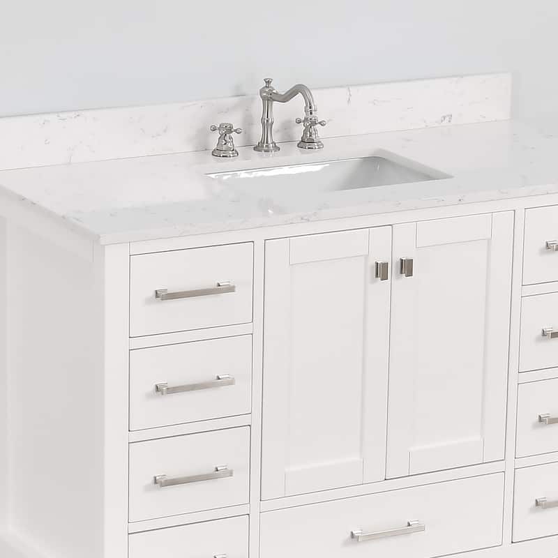 PROOX 48 inch Freestanding Bath Vanity Engineered Countertop and Ceramic Sink