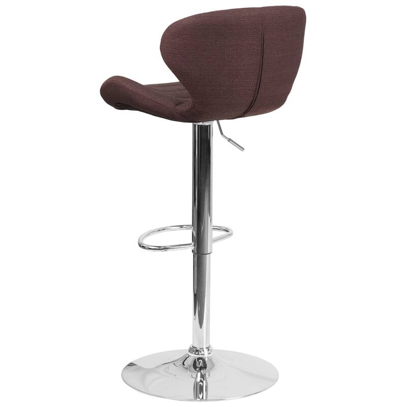 Modern Low-back Height-adjustable Chrome/Vinyl Barstools (Set of 2)