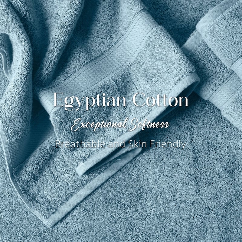 Blue Nile Mills Luxury 2-Piece Egyptian Cotton Bath Sheet Set, Thick Absorbent Oversized Bathroom Towels