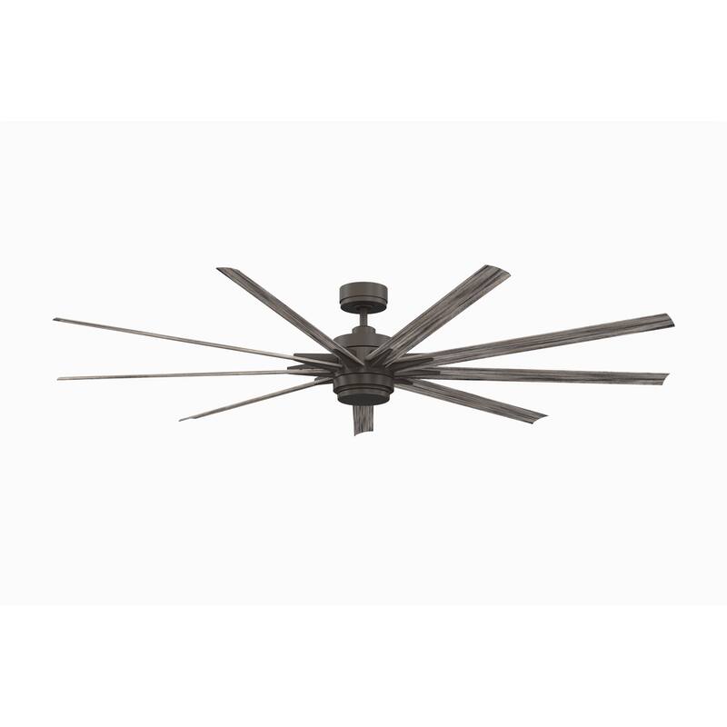 Fanimation Odyn 84 inch Indoor/Outdoor Smart Ceiling Fan with LED CCT Select Light Kit - Black