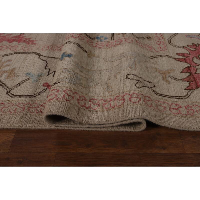 Vegetable Dye Oushak Oriental Large Area Rug Handmade Wool Carpet - 9'11"x 13'10"