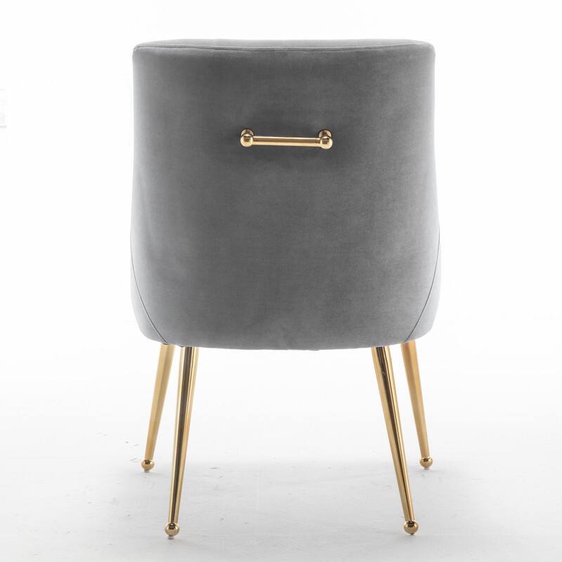 SEYNAR Modern Velvet Dining Chairs Set of 4, Upholstered Accent Chair Tufted Back Armless Chair with Back Pull