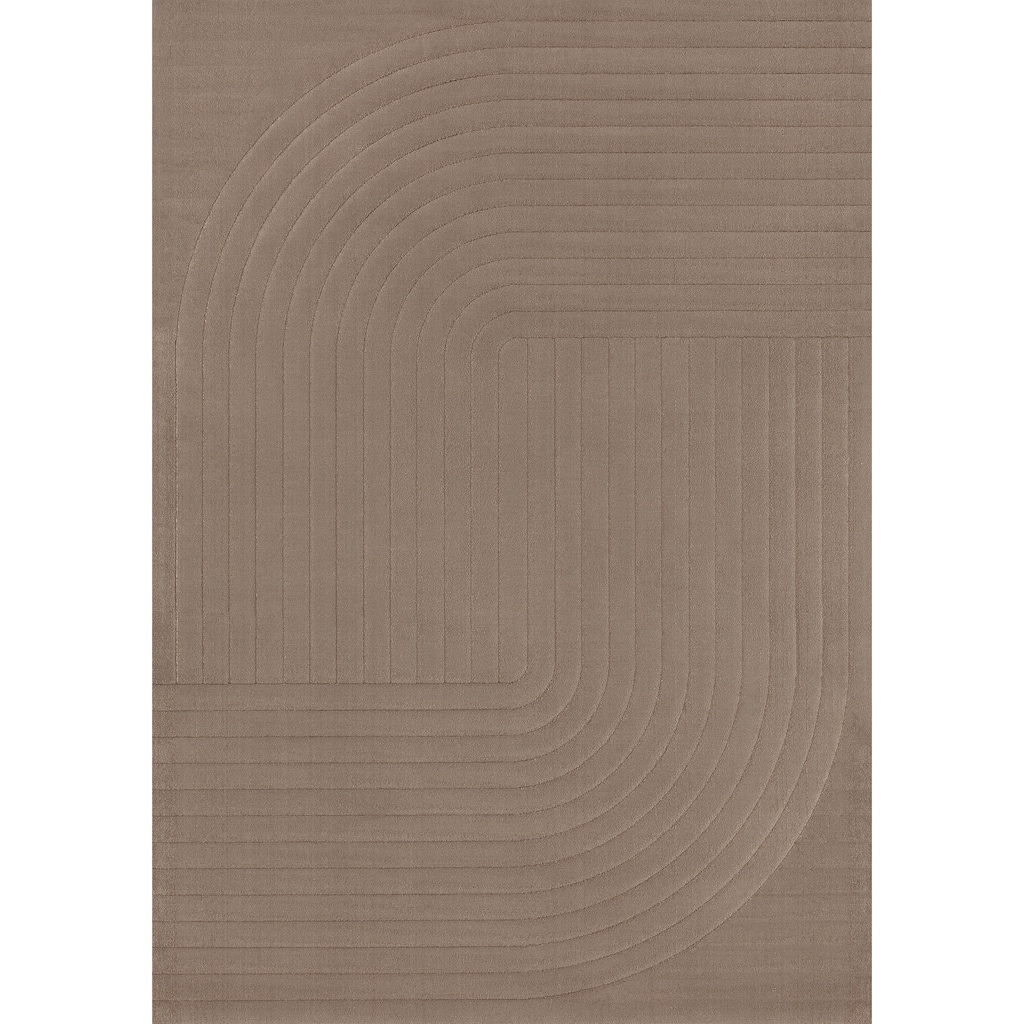 Elizabeth Collection - Brown Curves Textured Area Rug