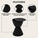 preview thumbnail 31 of 143, Boyd Round Side Table with Ribbed Design Base - Accent Hourglass End Table with Removable Lid for Living Room & Bedroom
