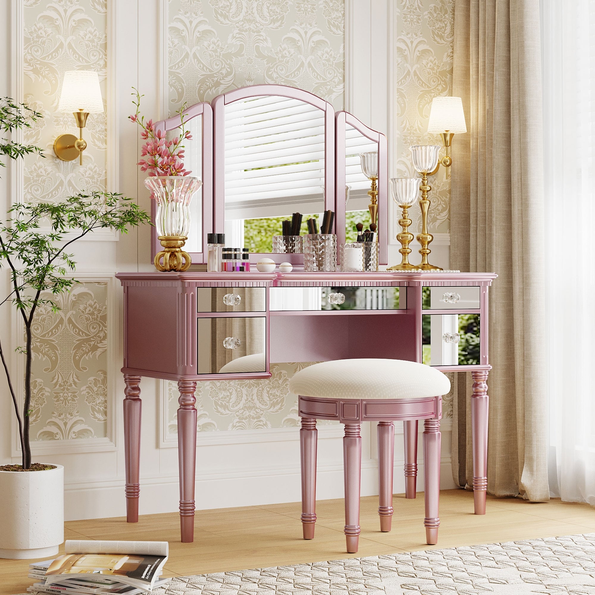 Mid century deals makeup vanity