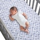 preview thumbnail 2 of 2, Lambs & Ivy Signature Crosshatch Organic Cotton Navy Blue Fitted Crib Sheet