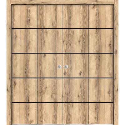 Double Bi-fold Doors Planum 0015 Oak with Sturdy Tracks