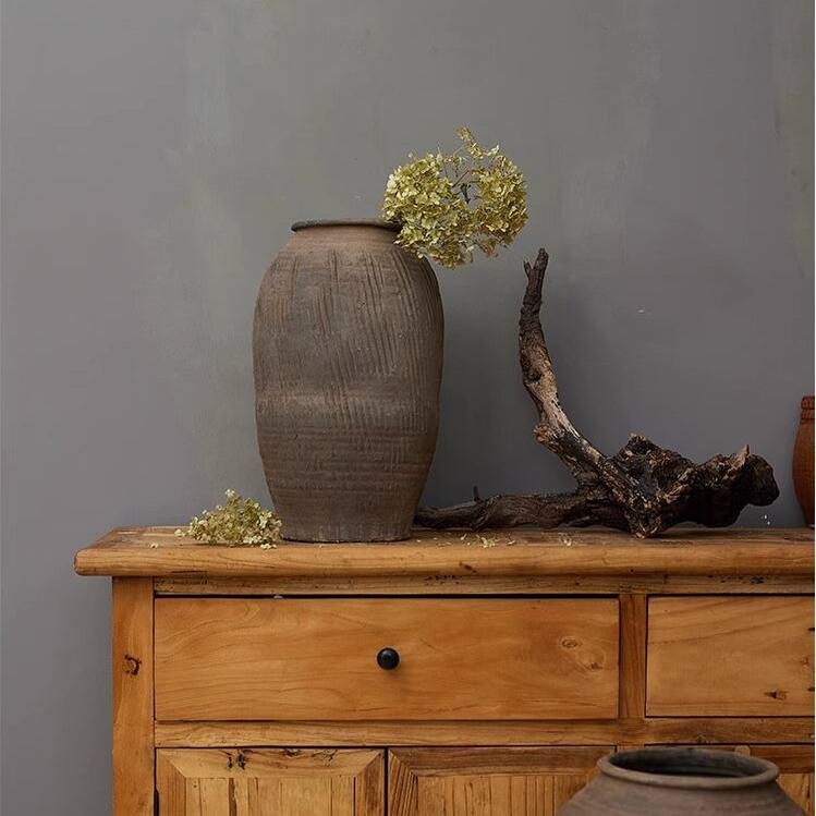 RusticReach Large Floor-Standing Clay Pot