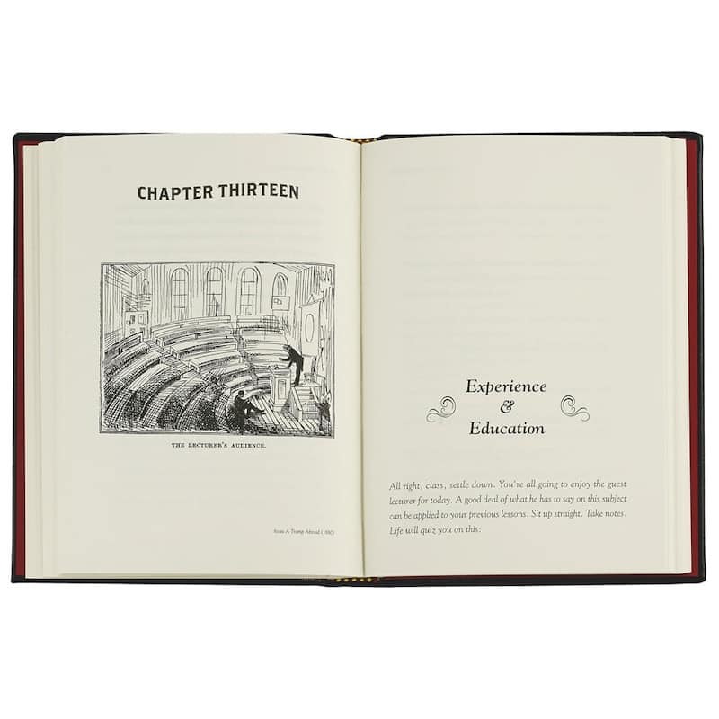 Graphic Image Mark Twain's Words of Wisdom Coffee Table Book, Leather, Black - 1SFA