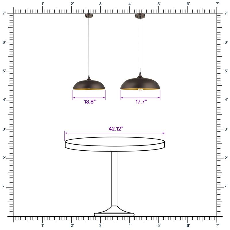 Farmhouse Pendant Light Fixture, 1-Light Industrial Hanging Light with Metal Dome Shade