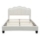 preview thumbnail 13 of 36, Upholstered Paltform Bed with Flower Shaped Headboard and LED Light