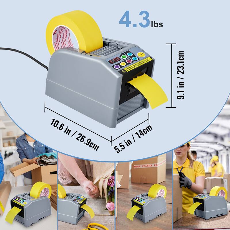 Automatic Tape Dispenser Adhesive Electric Tape Cutter Packaging Machine - 0.2"-39.3"