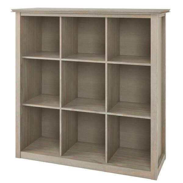 Wyndenhall Stratford Solid Wood 45 Inch X 43 Inch Contemporary 9 Cube Bookcase And Storage Unit 43 2 W X 15 D X 44 6 H Overstock 6702876 Distressed Grey