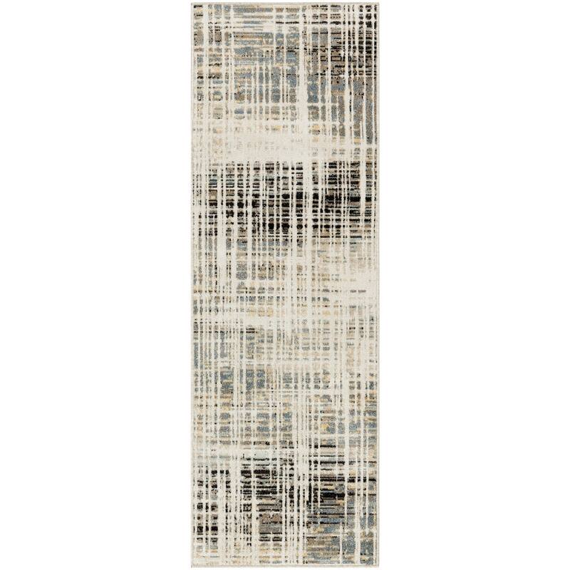 Nourison Washable Decor Indoor only Machine Washable Abstract Area Rug - Ivory/Blue - 2' x 6' - Runner
