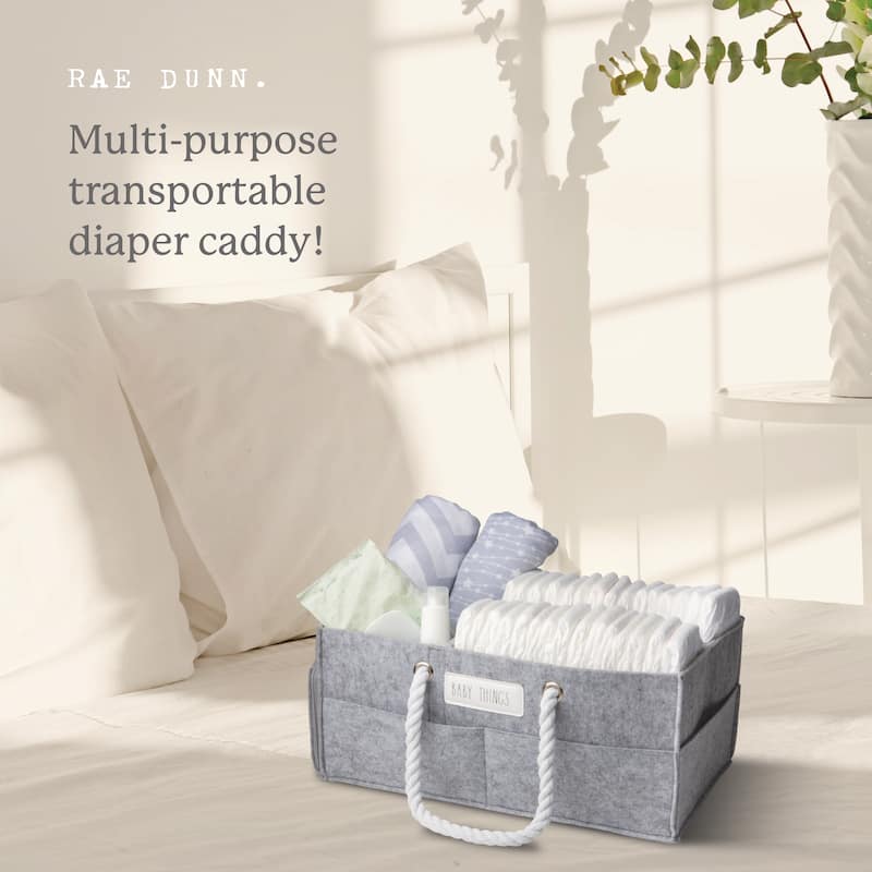 RAE DUNN Baby Diaper Caddy Organizer - w/Rope Handles