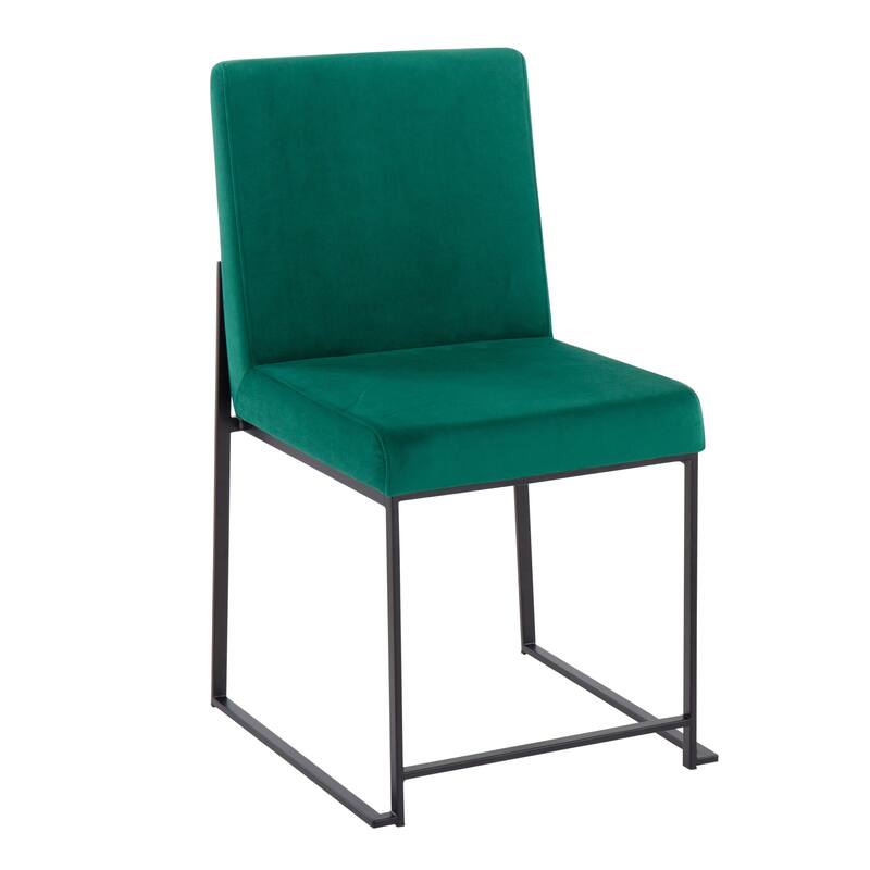 Strick & Bolton Forrest Black High Back Upholstered Dining Chair (Set of 2) - Green Velvet
