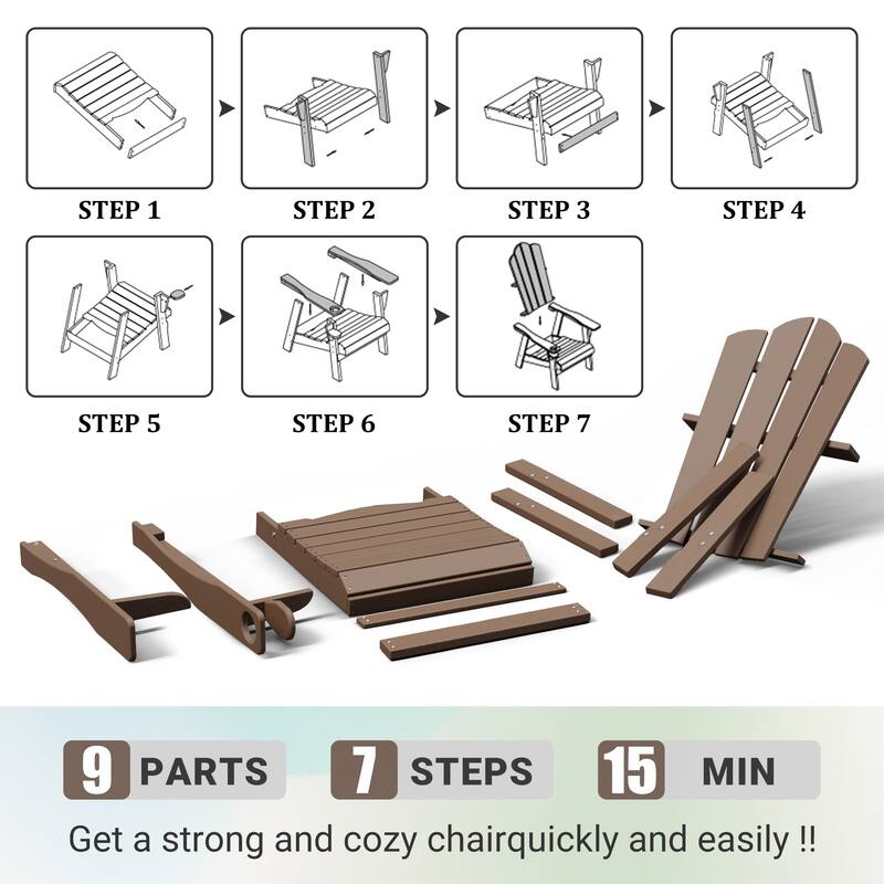 Outdoor HDPE Adirondack Chairs Outdoor Chair Plastic Lawn Chairs for Outdoor Use Set of 4