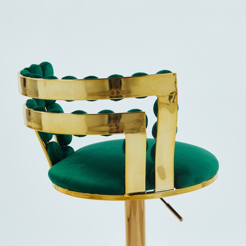 Modern Bar chair(set of 2 ) with golden color iron tube legs, soft cushions and comfortable backrest