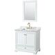Option White / White Carrara Marble Top / Brushed Gold