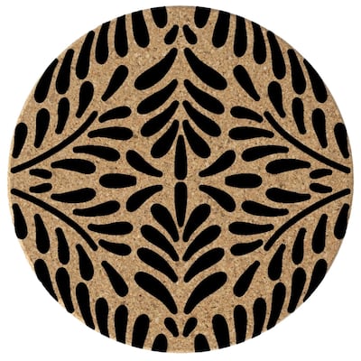 Abstract Floral 4 Pack Absorbent Cork Coaster Made in The USA 4" Round