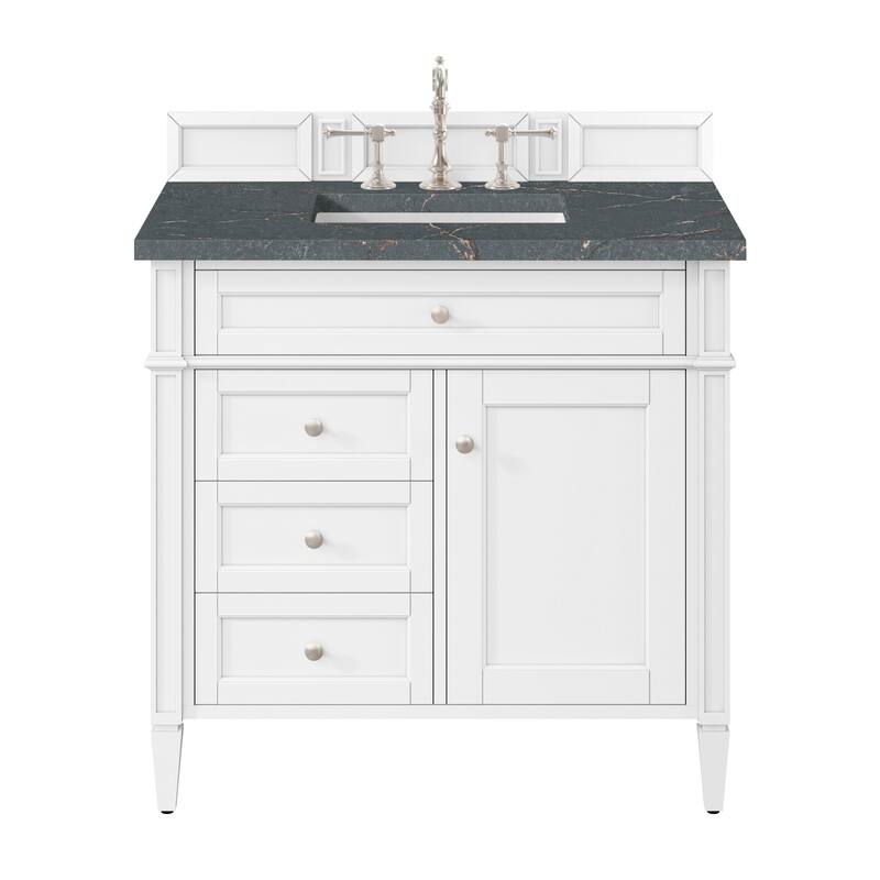 James Martin Vanities 655-V36-3PBL Brittany 36" Free Standing Single - Bright White