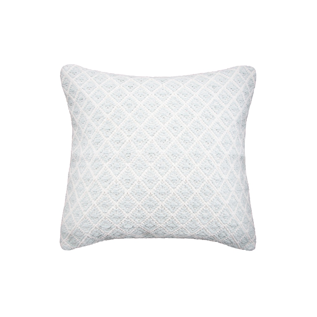 18" x 18" Bianca Seaglass Geometric Woven Square Throw Pillow
