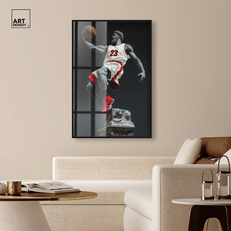 Basketball White Uniform Shadowbox by Art Remedy