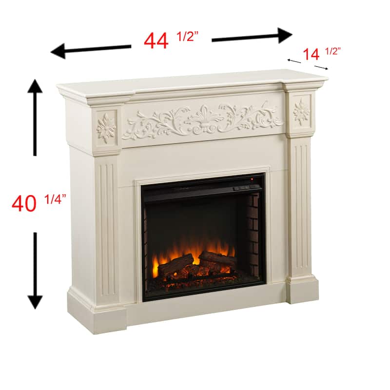 SEI Furniture Zitkala Ivory Electric Fireplace
