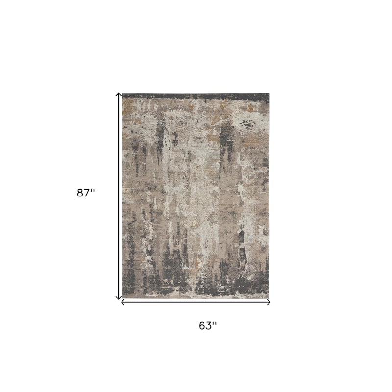 Power Loomed Abstract Modern Area Rug - 87' X '63' X '0.38