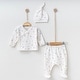 preview thumbnail 1 of 1, Floral Baby Clothes Set - 3 Pcs White