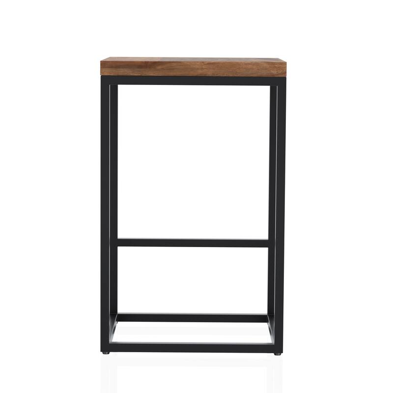Finley Industrial Solid Wood and Metal Counter Height Stool by Furniture of America