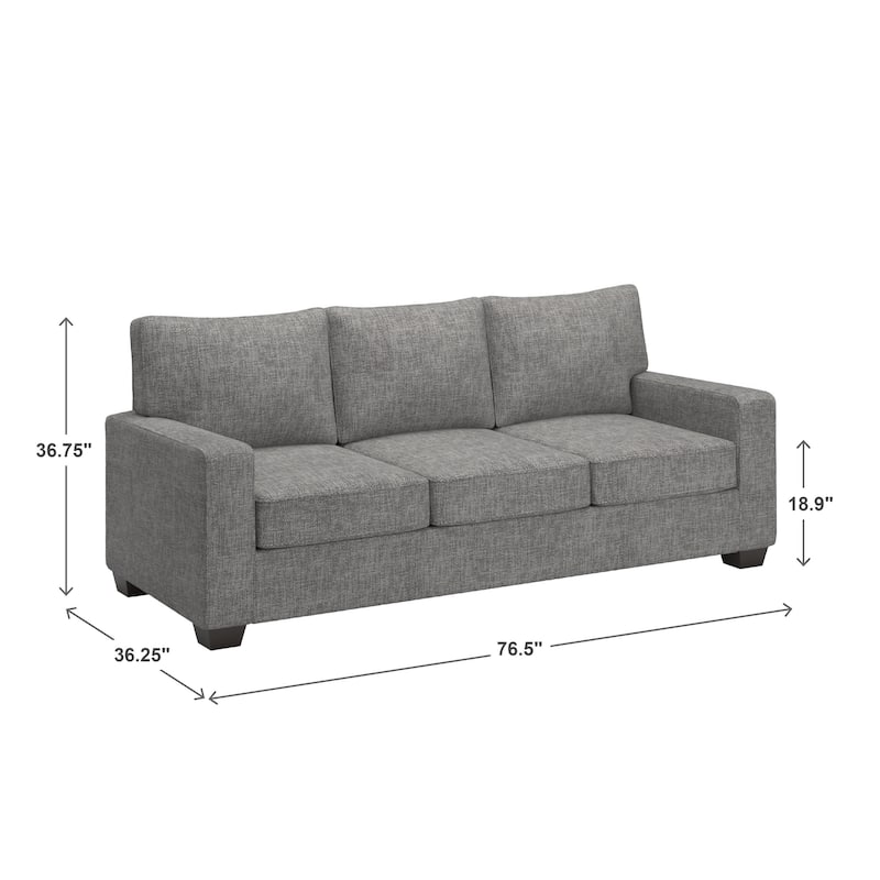 Roros Fabric Upholstered Square Arm Sofa Set by iNSPIRE Q Classic