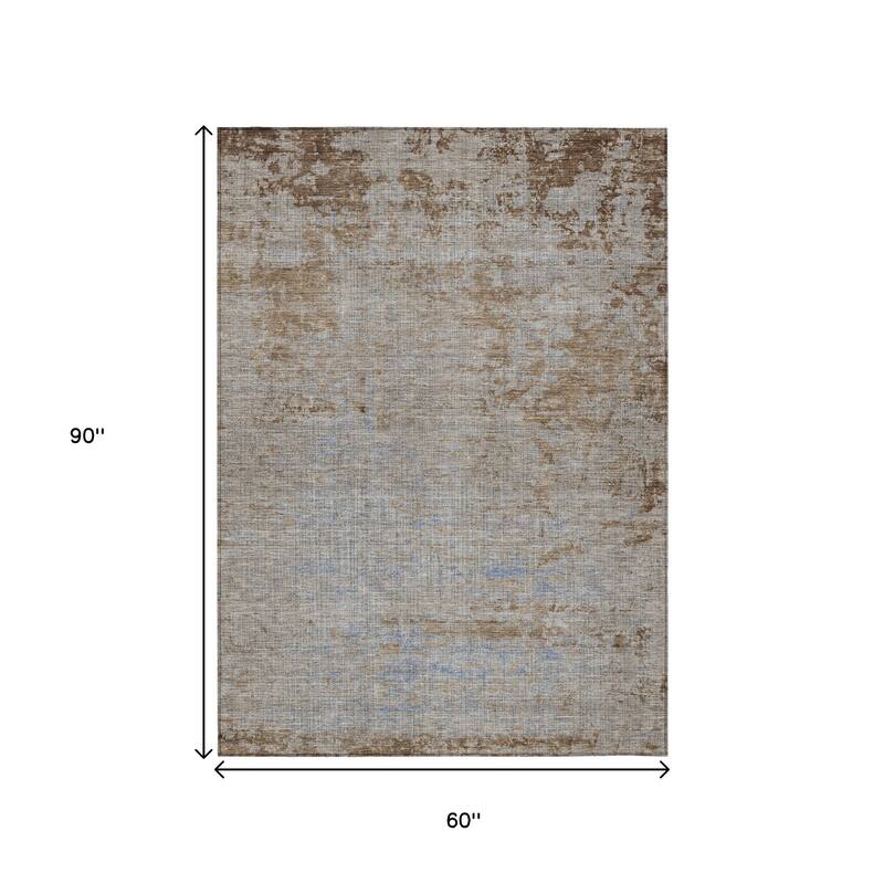 HomeRoots Abstract Transitional Rectangle Outdoor Rug