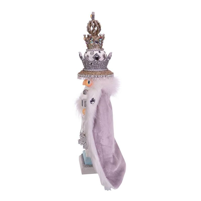 Kurt Adler 18-Inch Hollywood White Faux Fur King Nutcracker