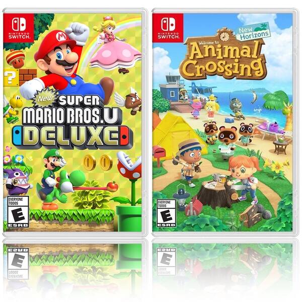 New Super Mario Bros U Deluxe Animal Crossing New Horizons Two Black Overstock 32292243