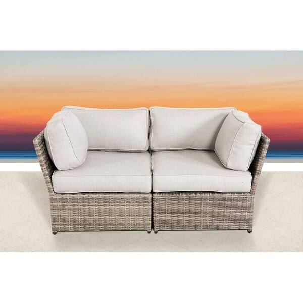 Wicker/Rattan 2 Person Seating Group with Cushions Bed Bath
