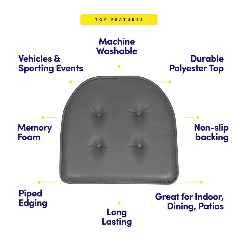 U-Shaped Faux Leather Memory Foam Chair Pads