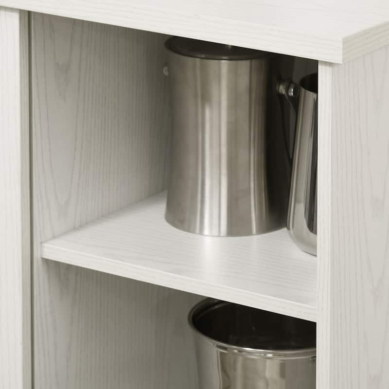 HOMCOM Modern Buffet Cabinet, Kitchen Sideboard with Wine Racks, Sliding Glass Door, Storage Shelves for Living Room