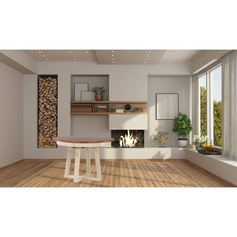 Round Cross Base Dining Table