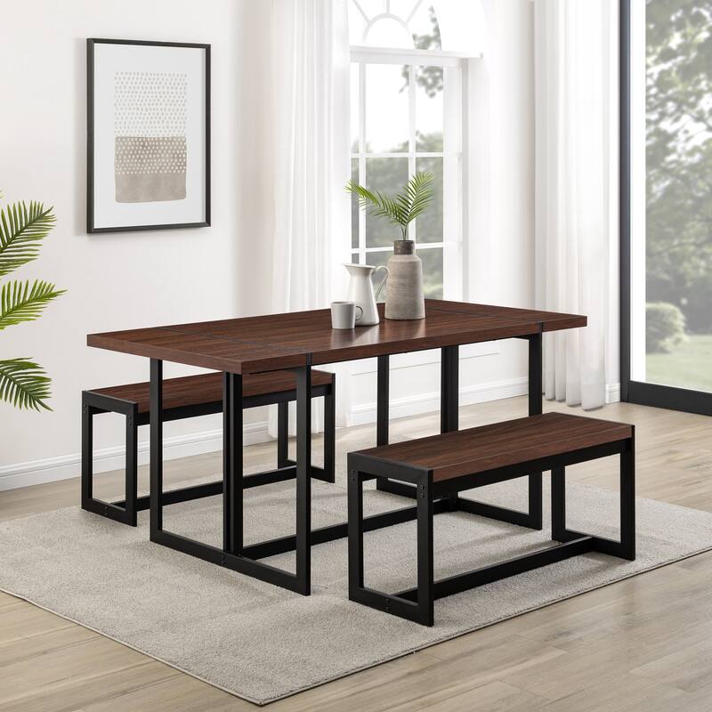 Middlebrook Designs Urban 3-Piece Metal and Wood Dining Set