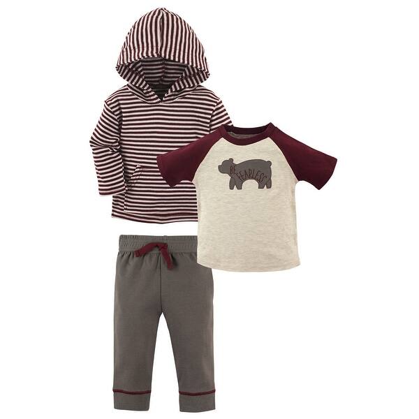 slide 1 of 1, Yoga Sprout Toddler Boy Cotton Hoodie, Tee Top, and Pant, Fearless Toddler 2T - Fearless Toddler