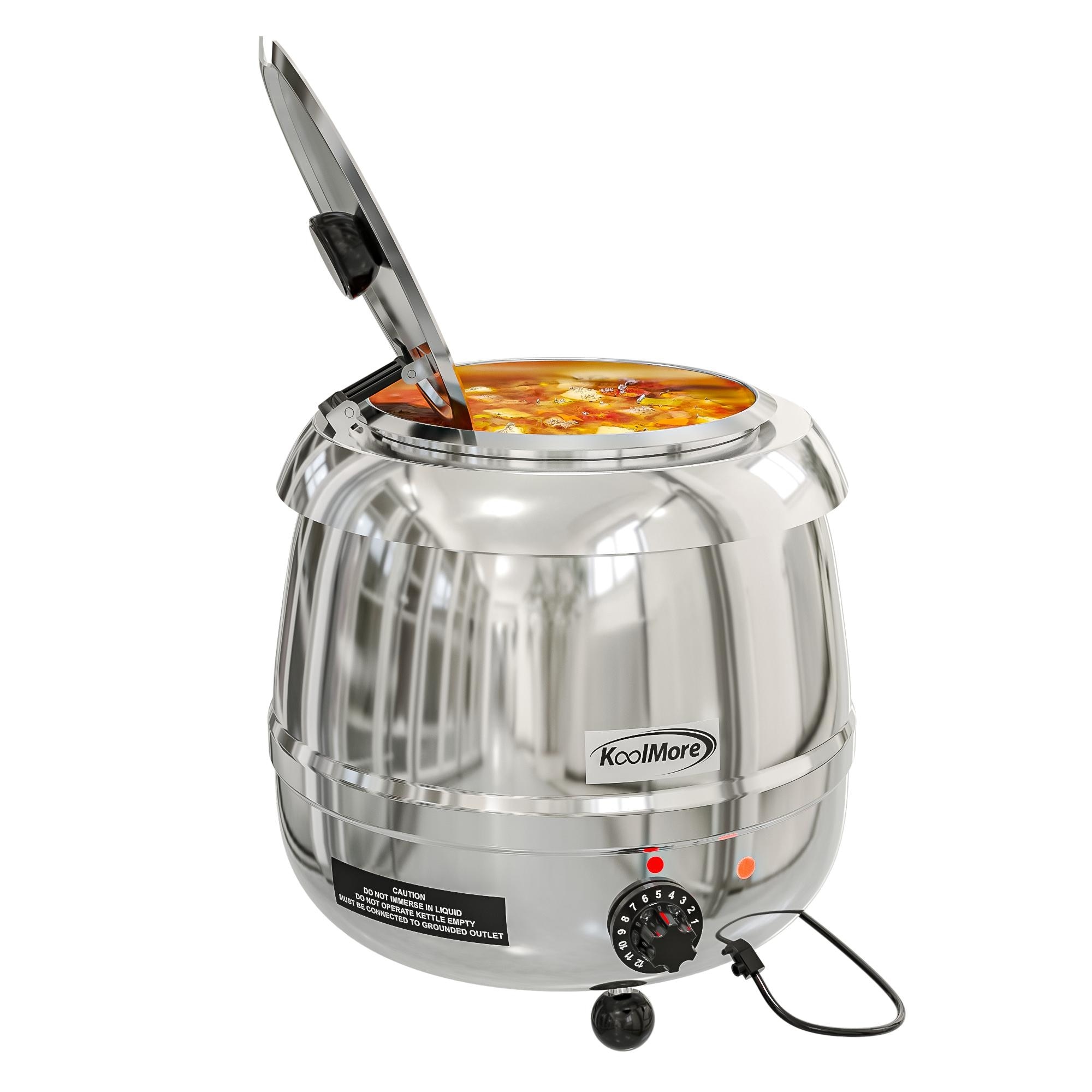 6 Qt Commercial Black Electric Soup Kettle Warmer Chili Nacho Cheese Dip  #10 Can