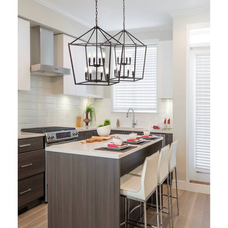Marion Lantern Metal LED Pendant, by JONATHAN Y