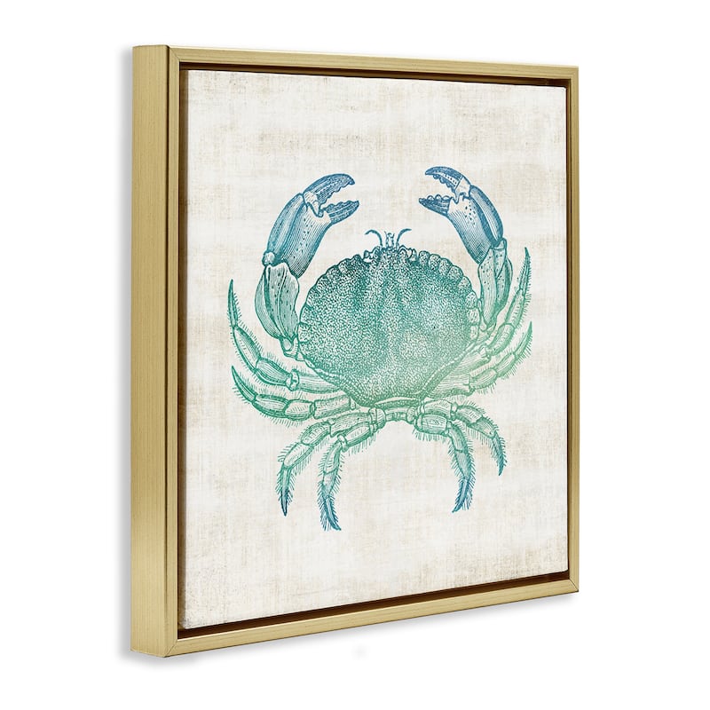Stupell Ombre Crab Impression Framed Floater Canvas Wall Art Design By Susan Arnot