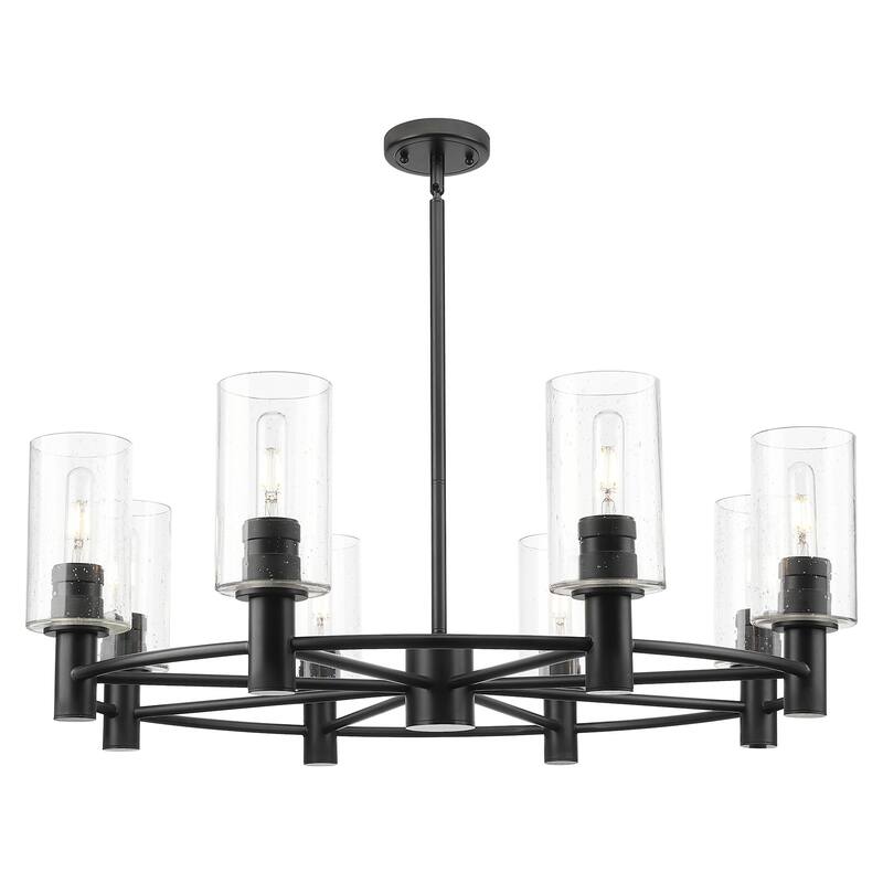 Innovations Lighting 434-8CR-G434-7SDY Crown Point 8 Light 32" Wide - Matte Black