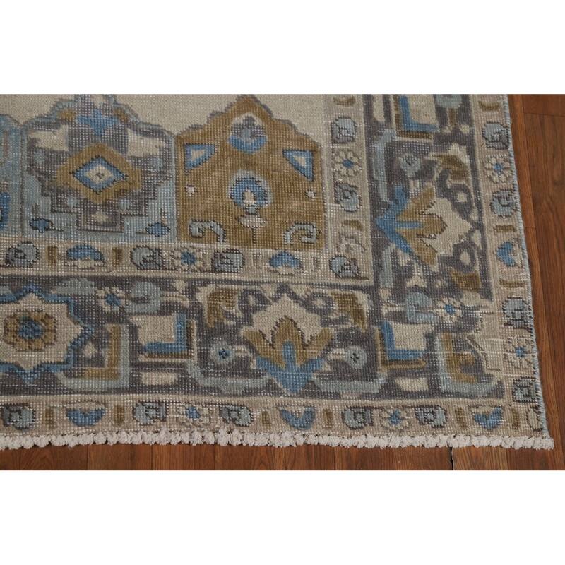 Geometric Tabriz Persian Rug Traditional Oriental Handmade Wool Carpet - 6'10"x 9'4"