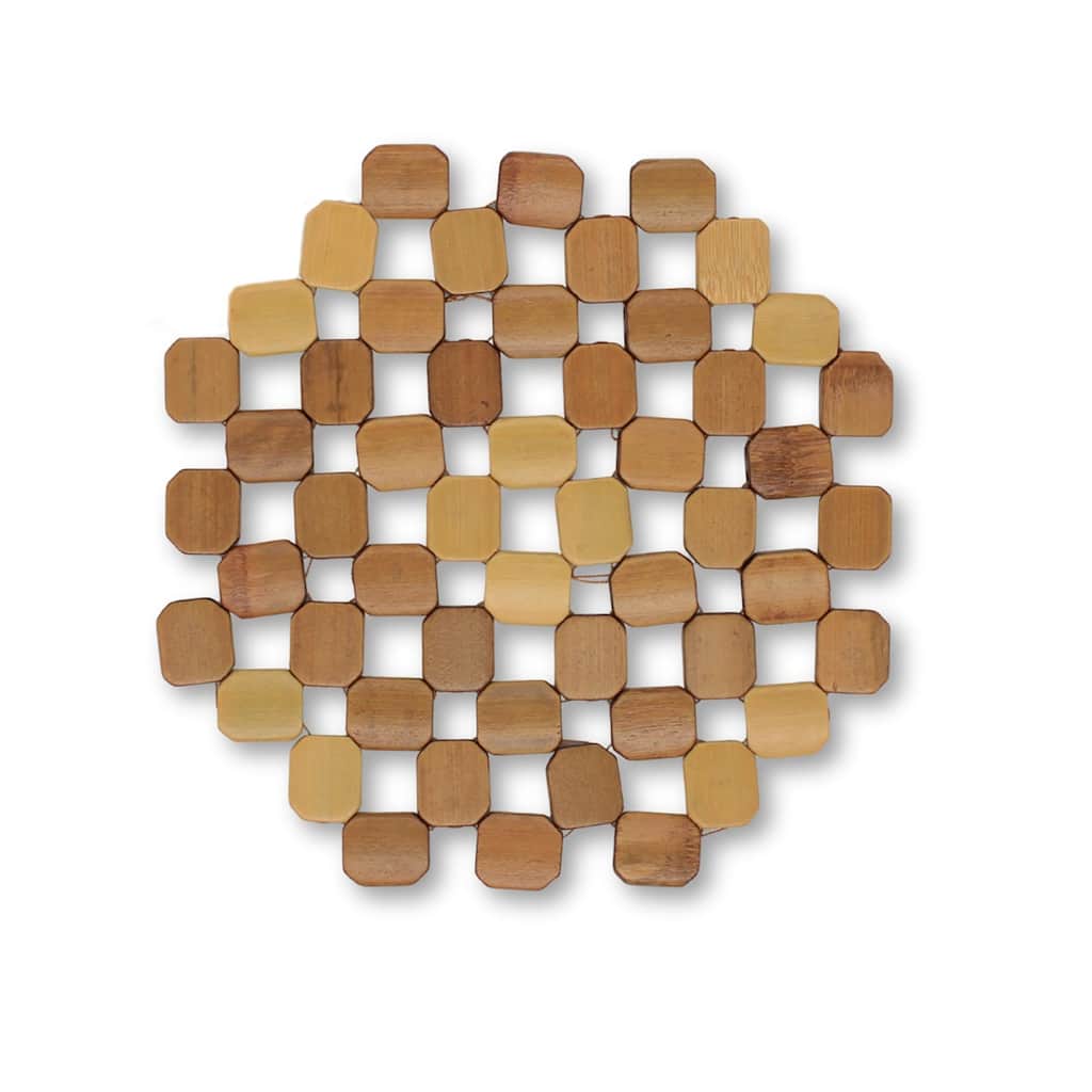 Natural Bamboo Trivet Pot Mat - Set of 2 - 7.5" x 7.5"