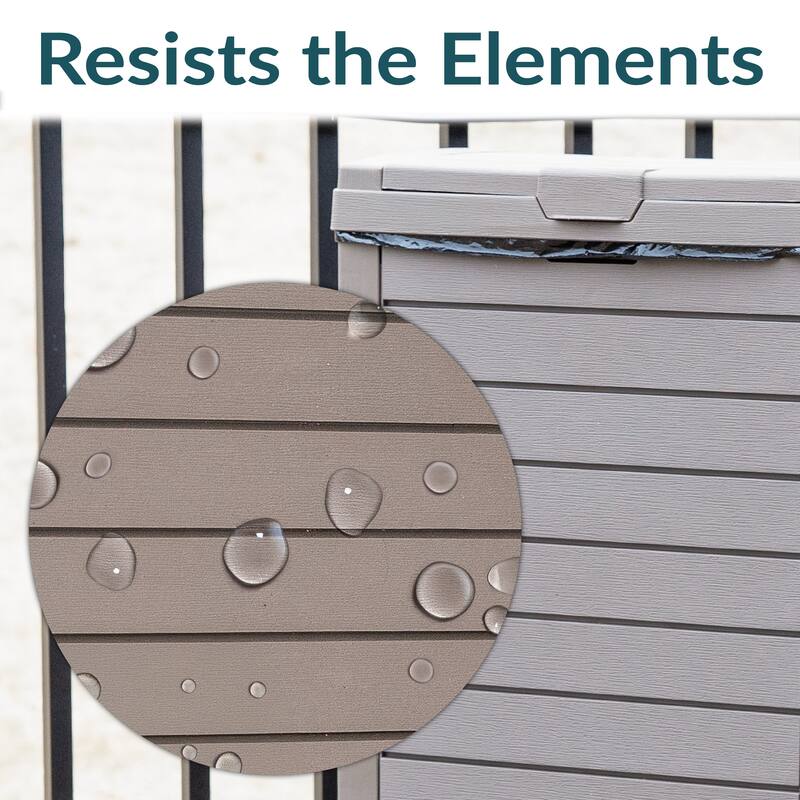 Sunnydaze 39-Gallon Patio Trash Can with Lid - Black