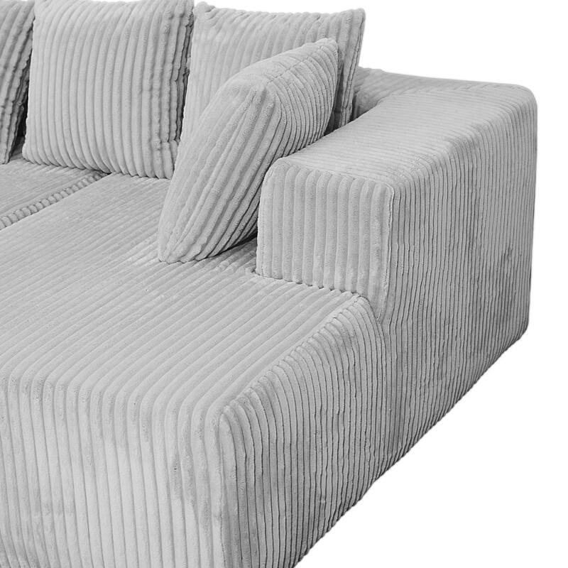 Sofa 130-in Casual Gray 4 -seater Reclining Sectional - 8' x 10'